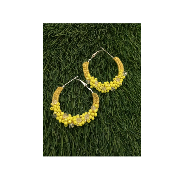 crochet thread and sequence earrings